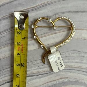 Rhinestone Heart Brooch